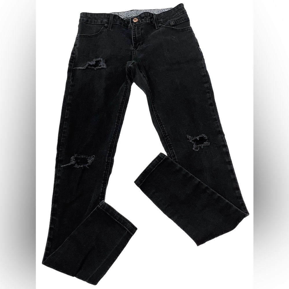 Harley-Davidson Black Distressed Skinny Jeans Women’s 27 Stretch